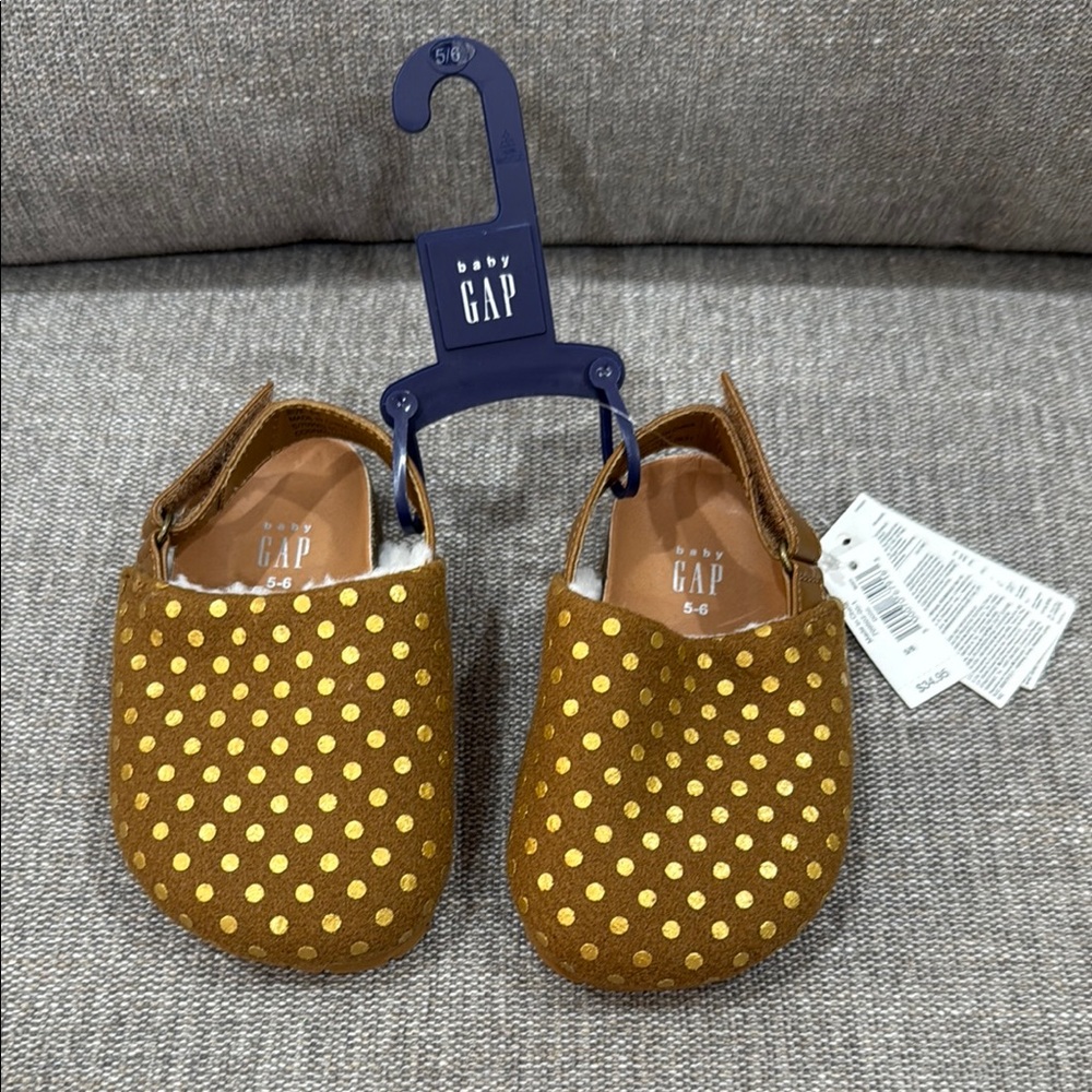 GAP Brown and Gold Polka Dot Kids Shoes